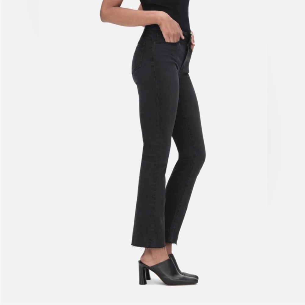 BOGO! FRAME Le Crop Mini Boot Raw Edge in Kerry Black Denim Jeans Size 27 - Picture 3 of 10